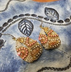 Preppy Pink and Gold Earrings Francesca's